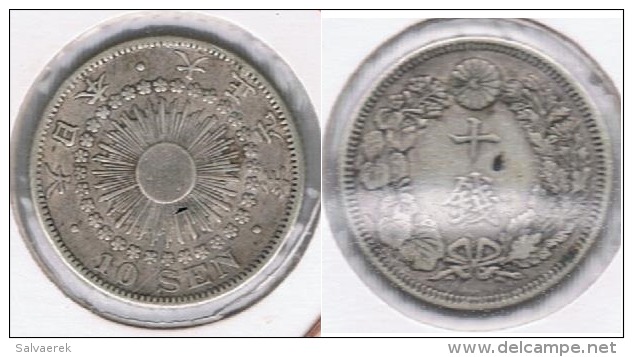 JAPON 10 SEN A IDENTIFICAR PLATA SILVER R - Japón