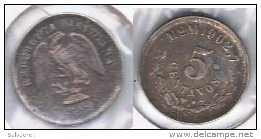 MEXICO 5 CENTAVOS PESO 1904 PLATA SILVER R - Mexico