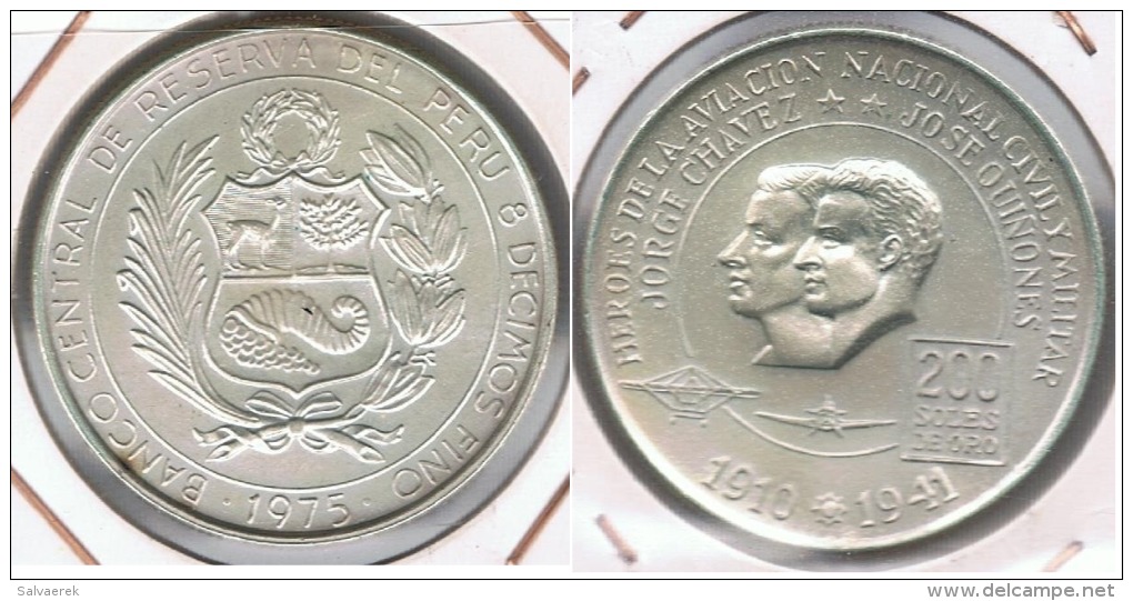 PERU 200 SOLES ORO 1975 PLATA SILVER R. - Perú