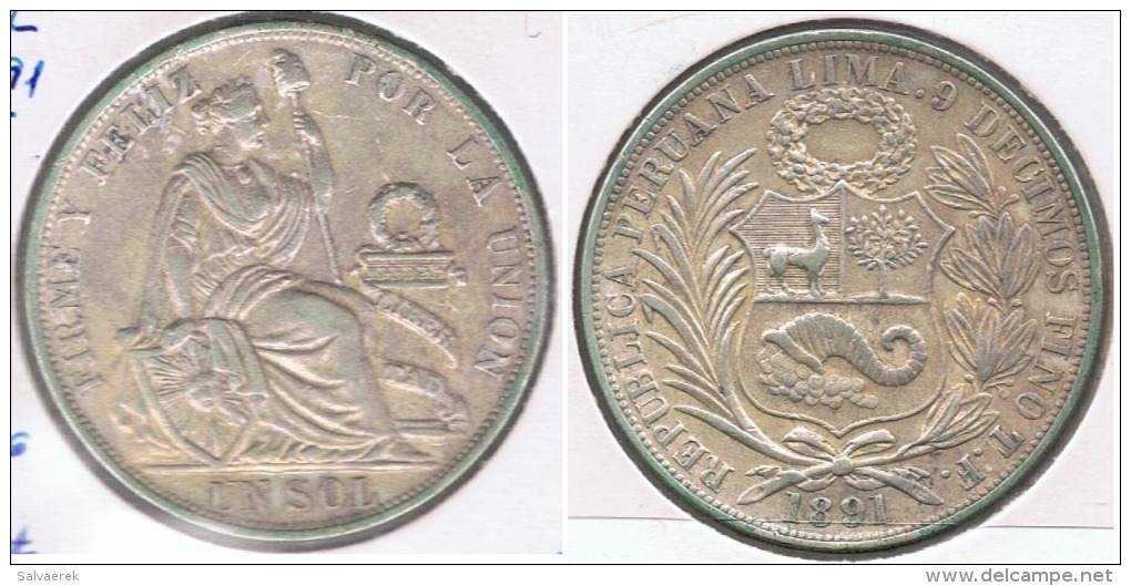 PERU SOL 1891 PLATA SILVER R - Perú