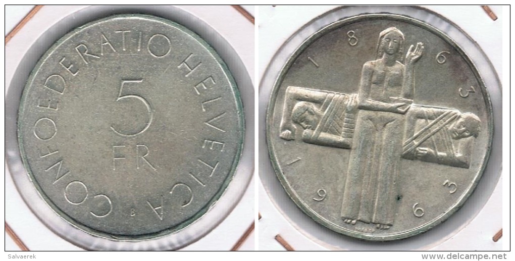 SUIZA 5 FRANCS 1963 PLATA SILVER R - Other & Unclassified