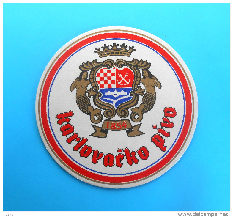 KARLOVACKO BEER #8 ( Croatia Beer Coaster ) Beercoaster Bière Bier Cerveza Birra Mat Sous-bock Bierdeckel Sottobicchiere - Beer Mats