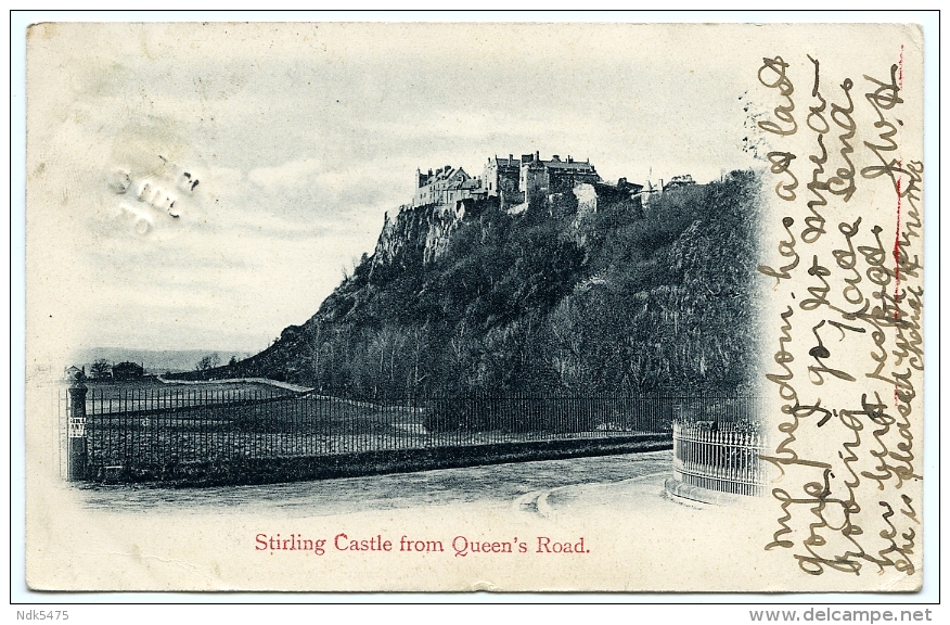 STIRLING CASTLE, FROM QUEEN'S ROAD / POSTMARK - STIRLING / ADDRESS - GLASGOW, LYNEDOCH PLACE - Stirlingshire