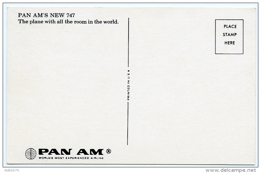 OFFICIAL AIRLINE CARD : PAN AM BOEING 747 - 1946-....: Moderne