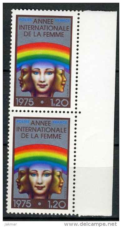 FRANCE 1975 / YT 1857  ANNEE INTERNATIONALE DE LA FEMME  Neuf** PAIRE - Ungebraucht