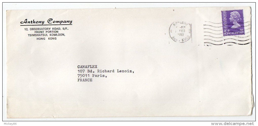 HONG-KONG--1980-Lettre HONG KONG Pour PARIS (France)---personnalisée Anthony Company - Briefe U. Dokumente