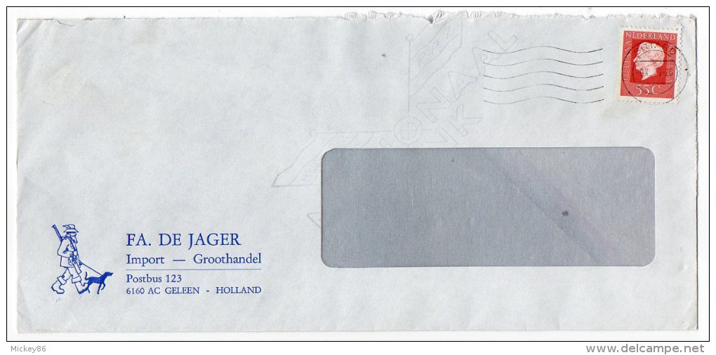 Pays-Bas--1979-Lettre De SITTARD Pour La France--timbre Seul Sur Lettre Personnalisée FA.DE JAGER--GELEEN (chasse) - Cartas & Documentos