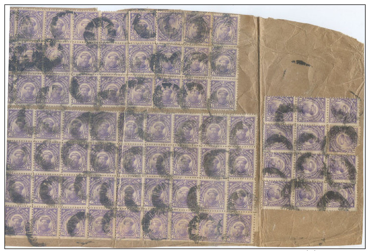 1906 USA PHILIPPINE ISLANDS MAGELLANO C. 6 X 94 STAMPS ON FRONT OF PARCEL FRONTESPIZIO PACCO ALCUNI DIFETTOSI (E6) - Philippinen