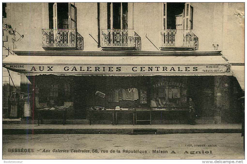 30   BESSEGES   AUX GALERIES CENTRALES 56 RUE DE LA REPUBLIQUE MAISON A. AGNIEL - Bessèges