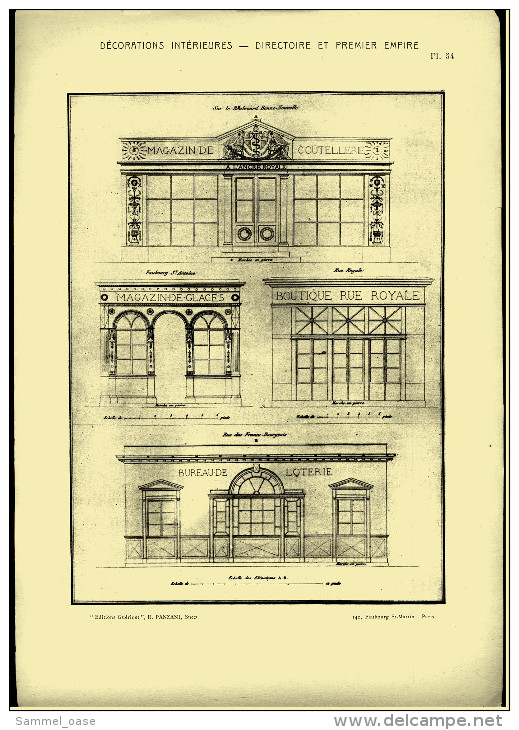 Ca. 1900/1910  - Decorations Interieures - Directoire Et Premier Empire - Baukunst Architektur Ornamente - Architektur