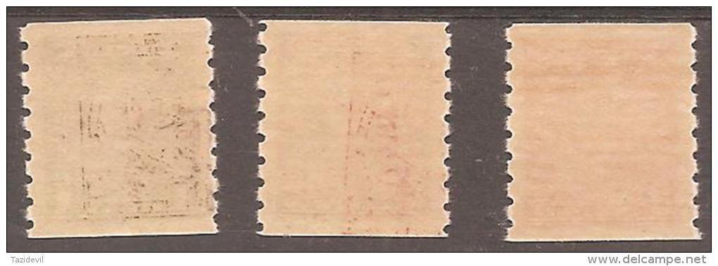 CANADA - 1935 King George V Coils Set Of Three, Perf 9 Vertically. Scott 228-230. MNH ** - Francobolli In Bobina