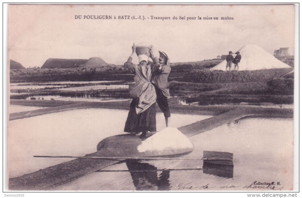 Du Pouliguen à Batz - Transport Du Sel Pour La Mise En Mulon - Ed. Coll. T.H. - Le Pouliguen