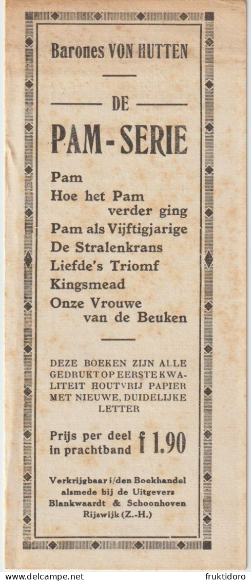 The Netherlands Blankwaardt & Schoonhoven Books Small Catalogue From 1930 - Antiquariat