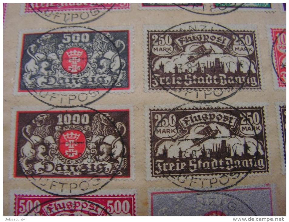 == Danzig Luftpost 1923  R-Brief Nach Bern  Diverse  Flugstempel - Occupation 1938-45