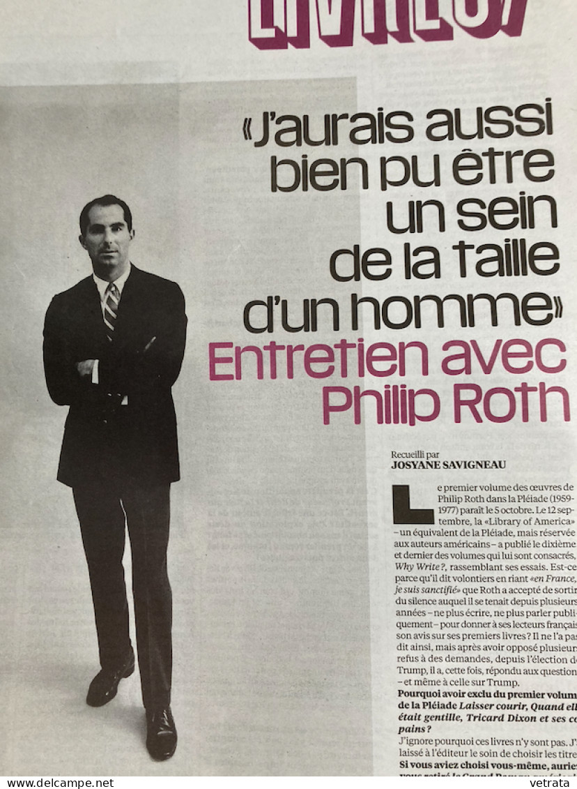 Philip Roth : Dossier Composé De 8  Articles Parus Entre 1987 & 2020 (Inroks-Le Monde-Libération-Nouvel Observateur) - Zeitungen - Vor 1800