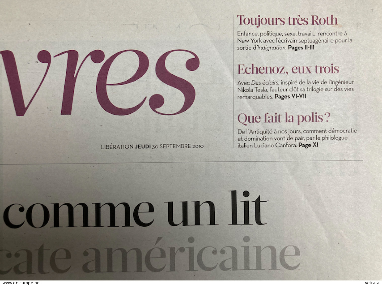 Philip Roth : Dossier Composé de 8  Articles Parus Entre 1987 & 2020 (Inroks-Le Monde-Libération-Nouvel Observateur)