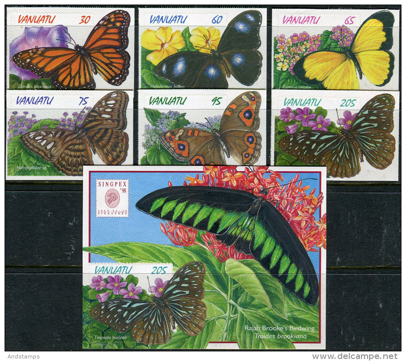 Vanuatu 1998. Michel #1065/70+Bl.#32 MNH/Luxe. Butterflies. (TS42/B46) - Butterflies