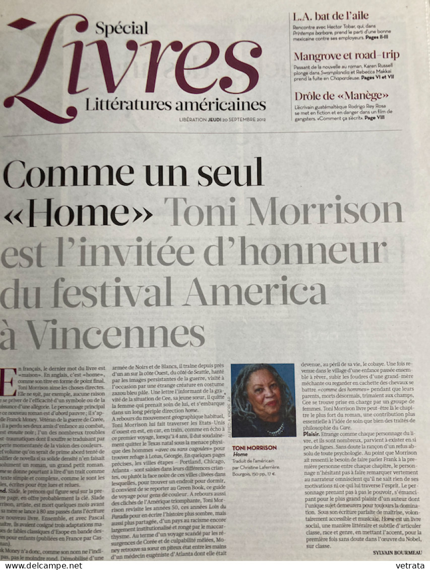 Toni Morrison : Dossier Composé De 11 Articles Parus Entre 1982 & 1994 (Inroks-N. Obs-Le Monde-Express-Libération-Téléra - Zeitungen - Vor 1800