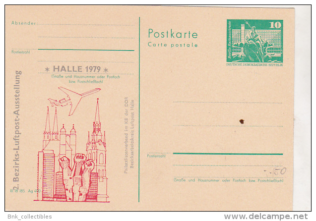 Germany DDR - Halle 1979 Luftpost Uncirculated Postcard Stamped Stationery - Cartes Postales - Neuves