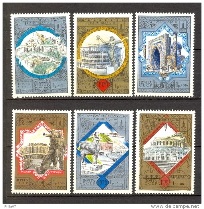 Russia SSSR - Mi.No. 4872/4877, MNH, Olympiad 1980, 3 Complete Series, Golden Cities. - Autres & Non Classés