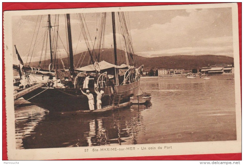 83 STE-MAXIME-sur-MER Un Coin Du Port - Beau Voilier - Carte Bistre - 1932  - R/V - La Garde