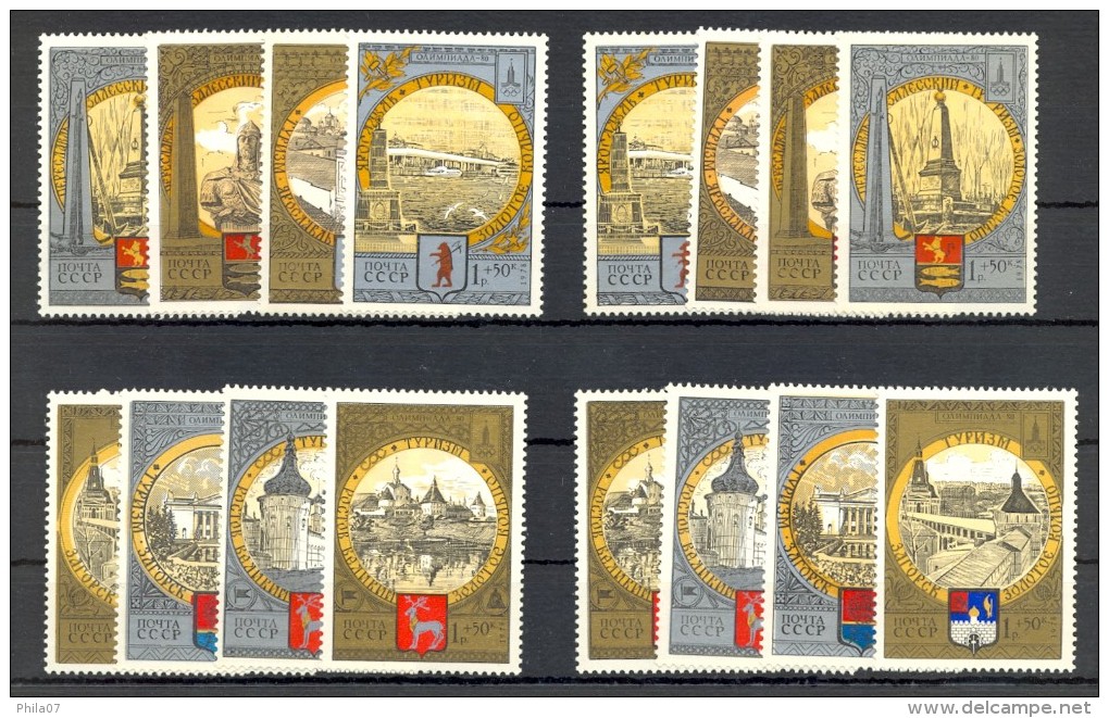 Russia SSSR - Mi. No. 4788/4791 And 4810/4813, MNH, Olympiad 1980. - Complete Series, Golden Cities - Other & Unclassified