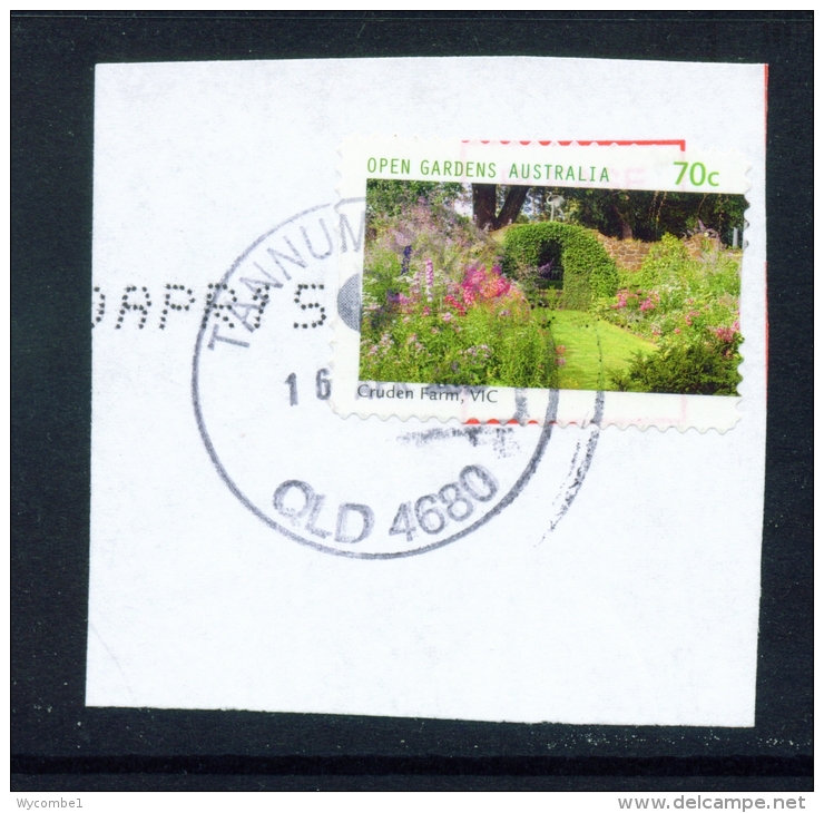 AUSTRALIA  -  2014  Open Gardens  70c  Self Adhesive  Used CDS On Piece - Used Stamps