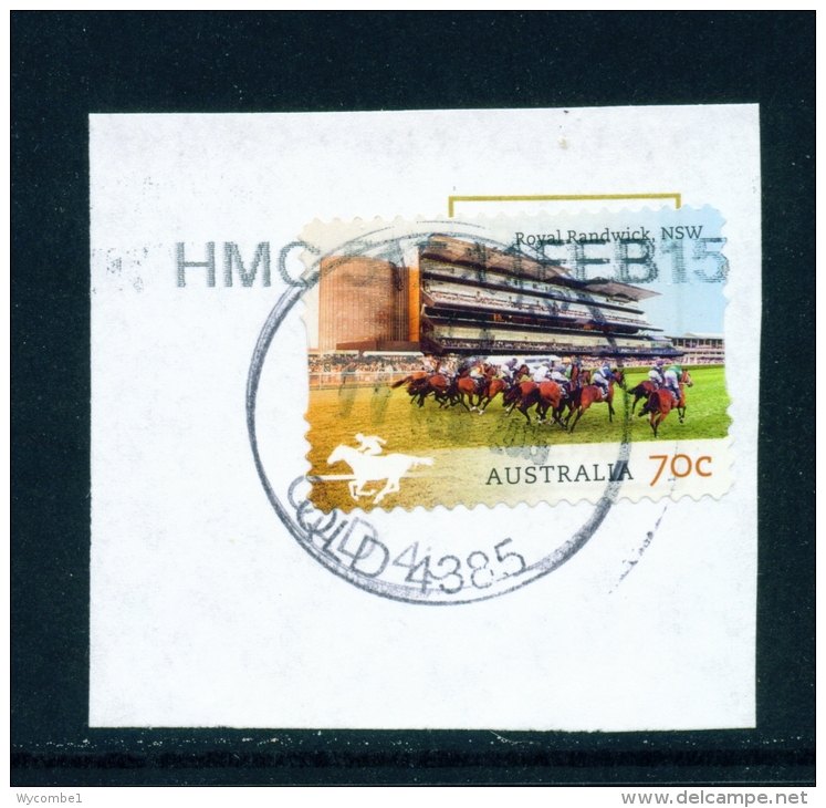 AUSTRALIA  -  2014  Horse Racing  70c  Self Adhesive  Used CDS On Piece - Used Stamps