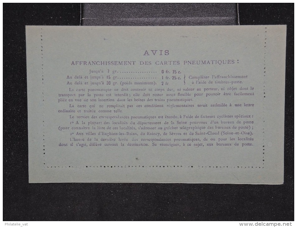 FRANCE - Carte Pneumatique Type Chaplain - Non Voyagée - A Voir - Lot P11436 - Pneumatiques