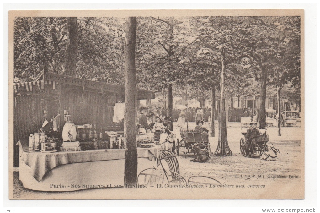 PARIS - Ses Squares Et Ses Jardins, Champs Elysées, La Voiture Aux Chèvres - Squares