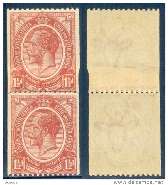 South Africa 1920. 1½d COIL STAMP With Join (UHB R3 V7). SACC 19*, SG 20*. - Unused Stamps