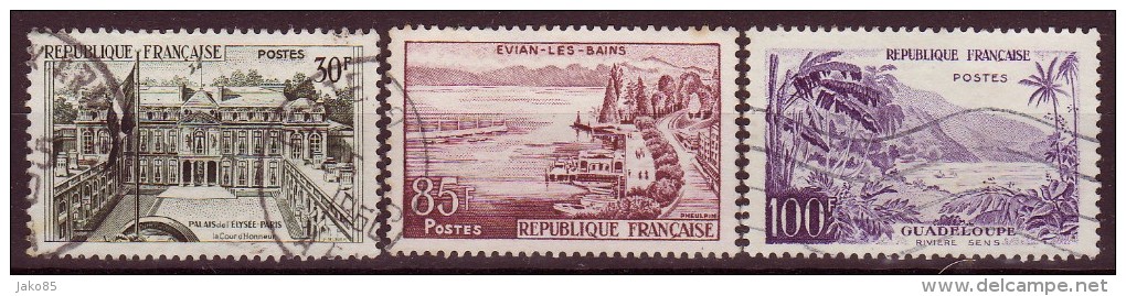 - FRANCE - 1959 - YT  N° 1192 / 1194  - Oblitérés - Série Touristique - Oblitérés