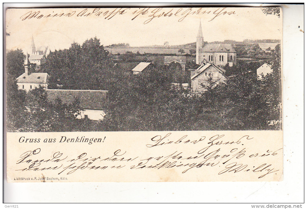 5226 REICHSHOF - DENKLINGEN, Gruss Aus.., 1904 Weiches Papier - Gummersbach