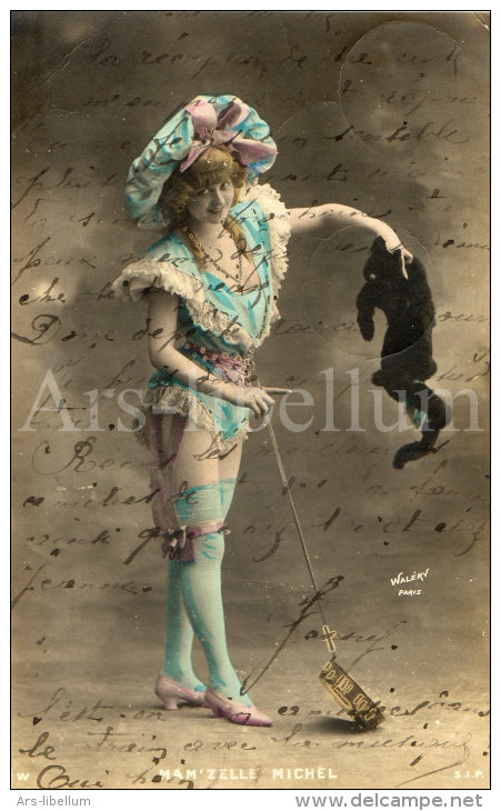 Postkaart / Post Card / Femme / Woman / Mam' Zelle Michel / Chat / Cat / S. I. P. W / Walérn Paris / Série 5005 / 1906 - Women