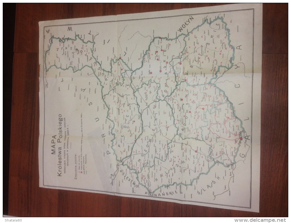 Map Of Poland  Region1863. - Carte Geographique