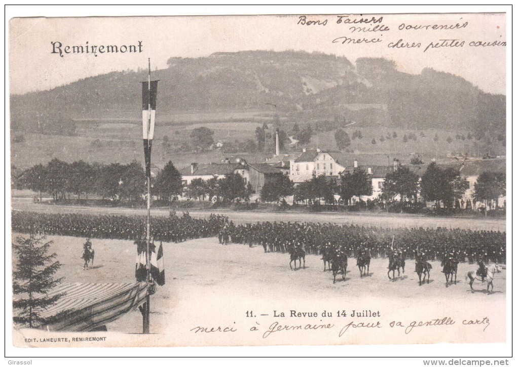 CPA REMIREMONT VOSGES LA REVUE DU 14 JUILLET DEFILE MILITAIRE 1904 - Remiremont