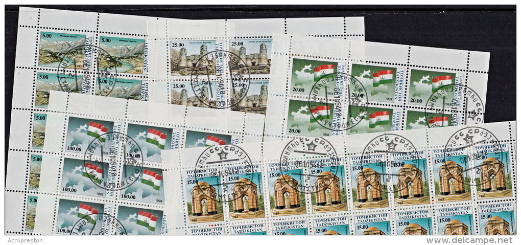 J0008 TADJIKISTAN 1993, Views CTO, Complete Sheets (Tajikistan) - Tadjikistan