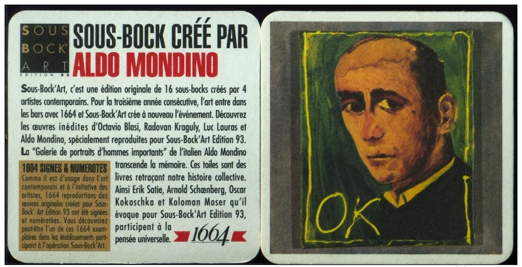 Sous-bock – Sottobicchieri – Beer Coaster - 1664 - Sous-bock'art 1993 - Aldo MONDINO - - Sous-bocks
