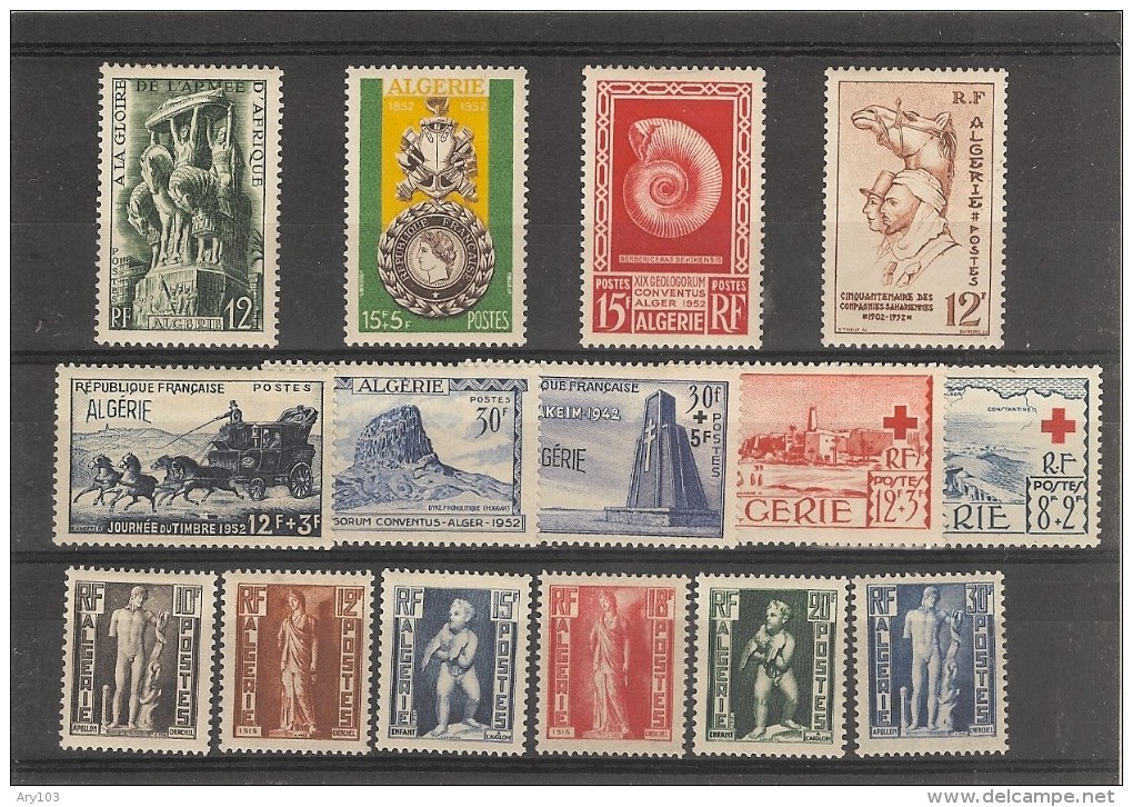 Algérie _  Petite Série  _n° 290/304_ (1952 ) - Collections, Lots & Séries