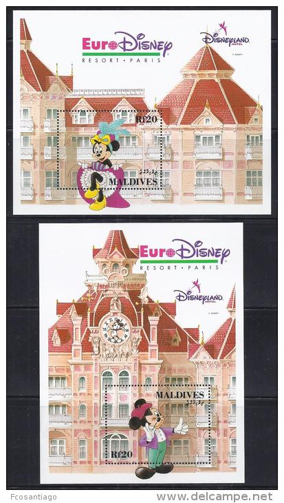 DISNEY - MALDIVAS 1992- Yvert# H261/62 Precio Cat&euro;15 - Disney