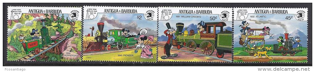 DISNEY - ANTIGUA&amp;BARBUDA 1989-  Yvert# 1202/05 Precio Cat&euro;6.50 - Disney