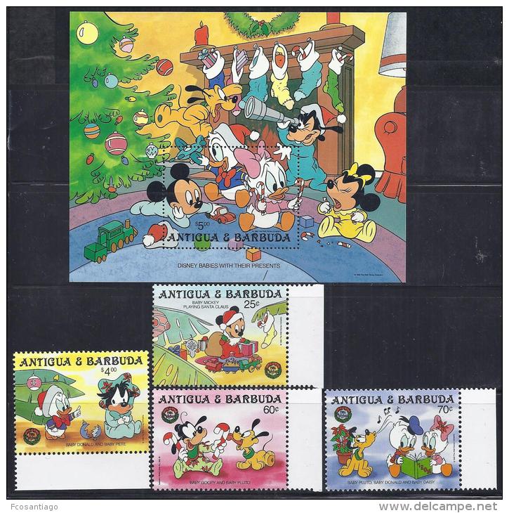 DISNEY - ANTIGUA&amp;BARBUDA 1986-  Yvert#955/58 H121 Precio Cat&euro;17 - Disney