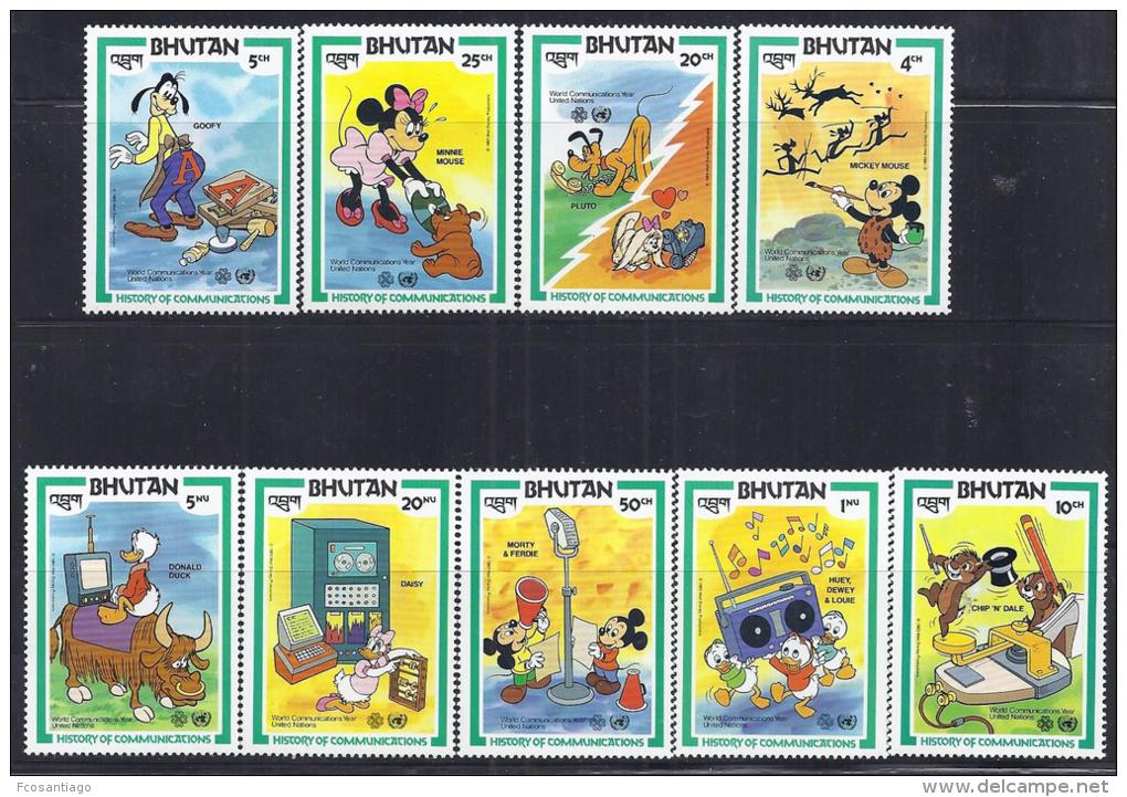 DISNEY -BHUTAN 1984-  Yvert#608/16 H95/96 Precio Cat&euro;30 - Disney