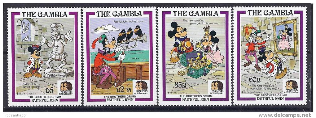 DISNEY -GAMBIA 1985  Yvert#555/58 Precio Cat&euro;10 - Disney