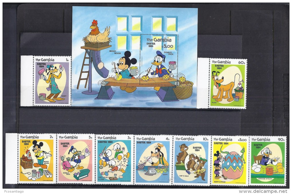 DISNEY -GAMBIA 1984  Yvert#201/09 H10 Precio Cat&euro;17 - Disney