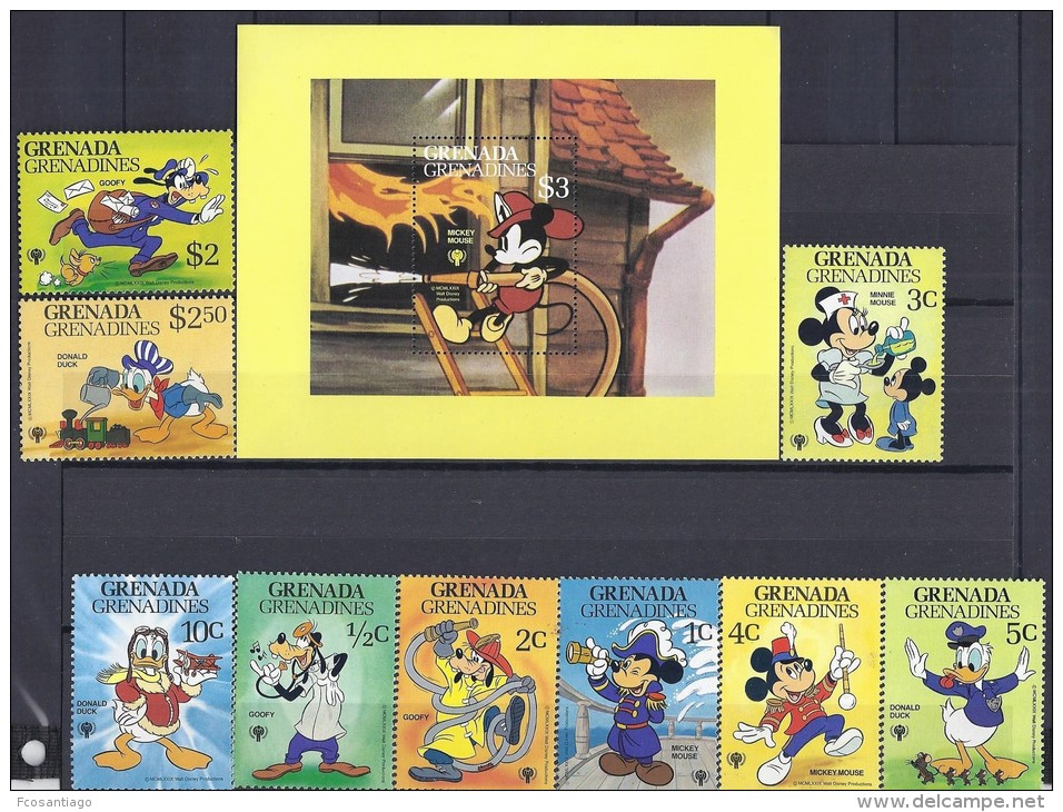 DISNEY -GRENADA GRENADINAS 1979- Yvert#312/20 H47 Precio Cat&euro;15 - Disney