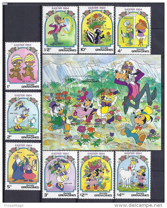 DISNEY -GRENADA GRENADINAS 1984- Yvert#515/23 H79 Precio Cat&euro;17 - Disney