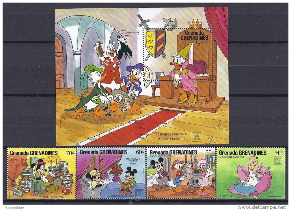 DISNEY -GRENADA GRENADINAS 1987-  Yvert#801/04 H139 Precio Cat&euro;16.50 - Disney