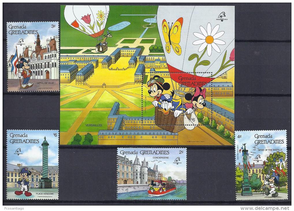 DISNEY -GRENADA GRENADINAS 1989-  Yvert#1012/15  H171 Precio Cat&euro;16.50 - Disney