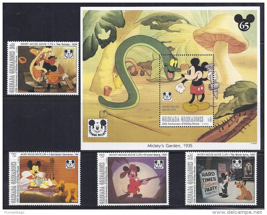 DISNEY -GRENADA GRENADINAS 1993-  Yvert#1539/42 H292 Precio Cat&euro;17.50 - Disney